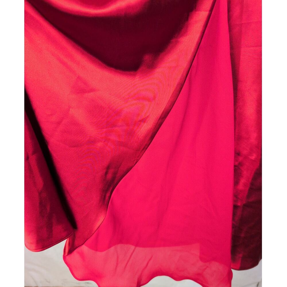 Cacique red satin sheer back maxi slip dress Size 18/20 Coquette Romantic Party - Picture 5 of 8